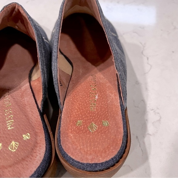 MUSSE & CLOUD Denim Southwestern Embroidered Almond Toe Mules Size US 8 - Picture 7 of 12